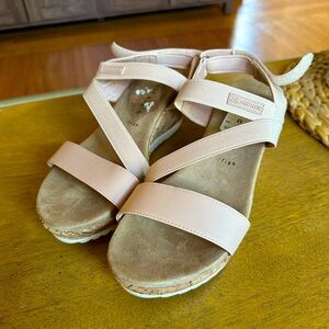 Anne Klein Nude Platform Sandals